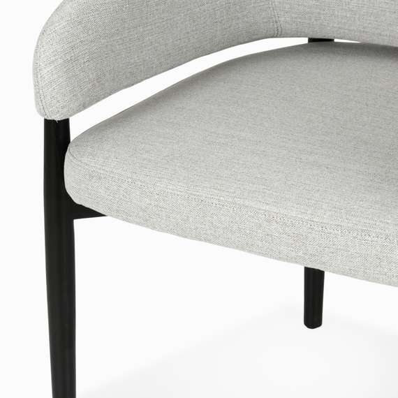 Обеденный стул Jeff, серая ткань, черные ножки