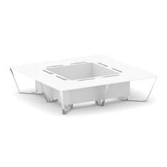 Steel Meet Стол переговорный квадратный MD-PR.B.SP-16K Белый Бриллиант/Нержавеющая Сталь/Хром 3200*3