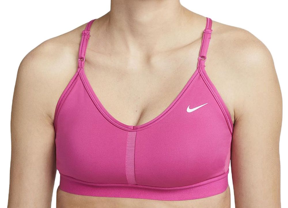 ТОП теннисный Nike Indy Bra V-Neck W - active pink/active pink/white