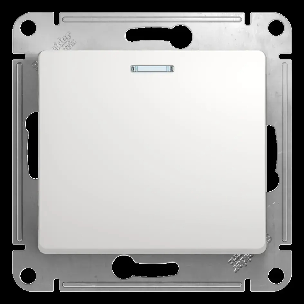 GLOSSA 1-клавишный ВЫКЛЮЧАТЕЛЬ с подсветкой, сх.1а, 10АХ, механизм, БЕЛЫЙ