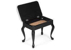 Банкетка Лусте черная / кожзам белый пунто