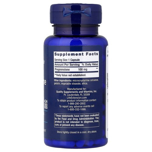 Life Extension, прегненолон, 100 мг, 100 капсул
