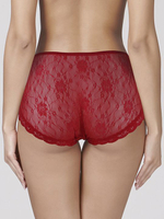 Высокие кружевные трусики-слипы (Размер: XXXL) (Цвет: бежевый)