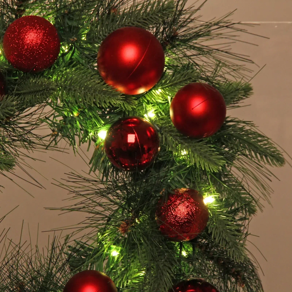 Венок хвойный «Сказочное чудо» d-40 см, ПВХ, литой ПВХ, Красный