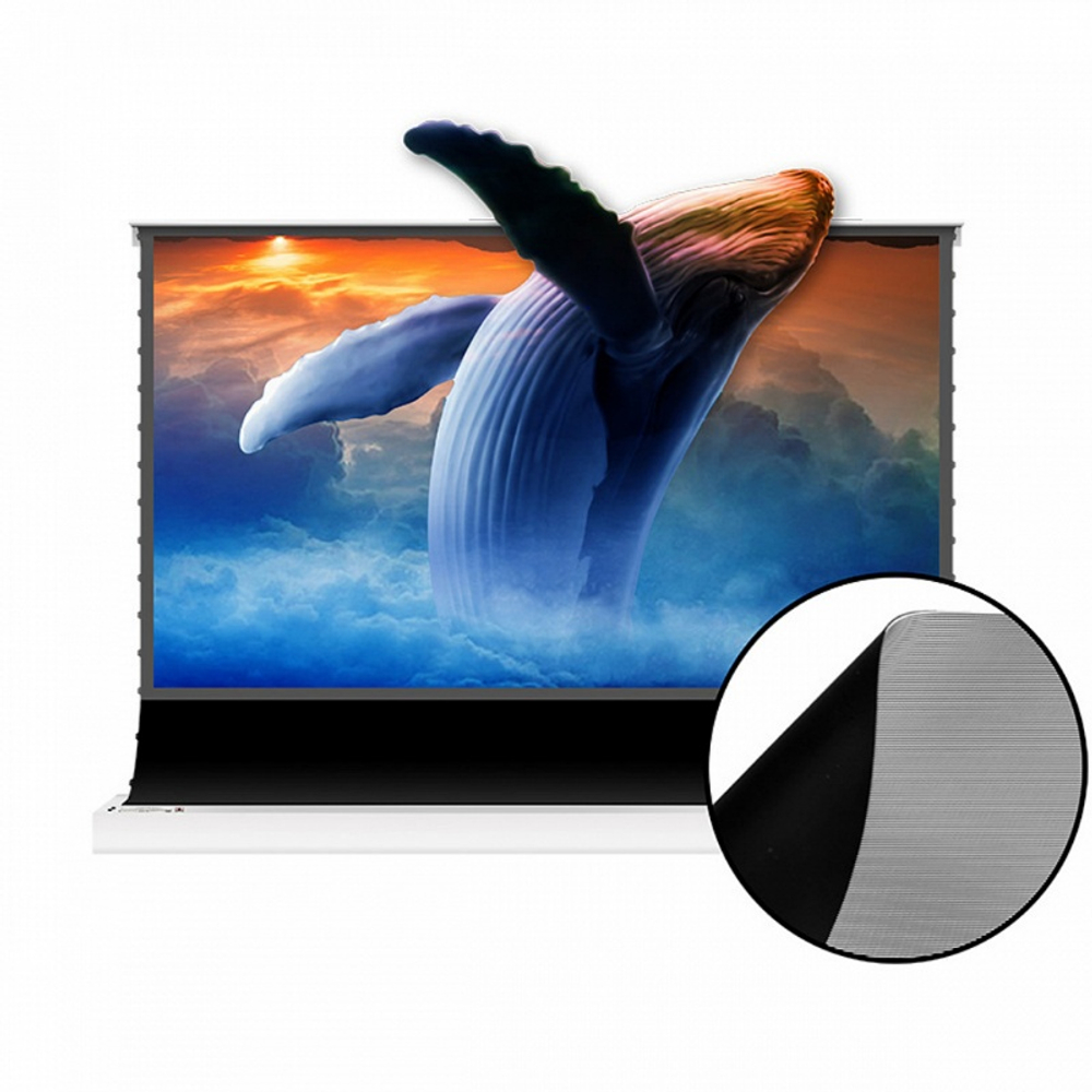 Экран для UST проектора 110" S'OK, 244x137 см, 4K, напольный c электроприводом, белый