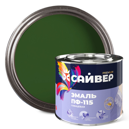 САЙВЕР  Эмаль ПФ-115 Темно-зеленая 1,8кг ГОСТ 6465-76