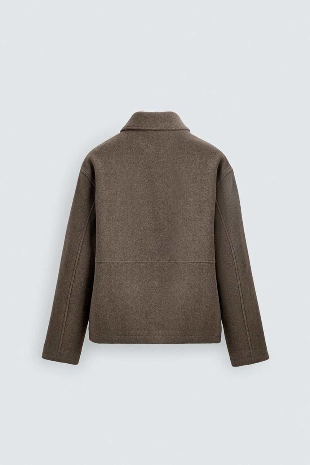 ZARA КУРТКА-БОМБЕР ИЗ ТКАНИ «ЁЛОЧКА» НА МОЛНИИ, ПЕСОЧНЫЙ