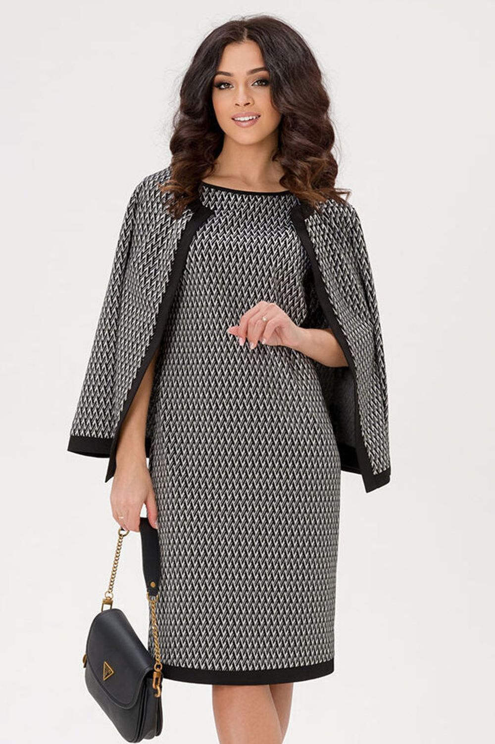 Костюм-двойка Марлен Serenada серо-черный (Акция)