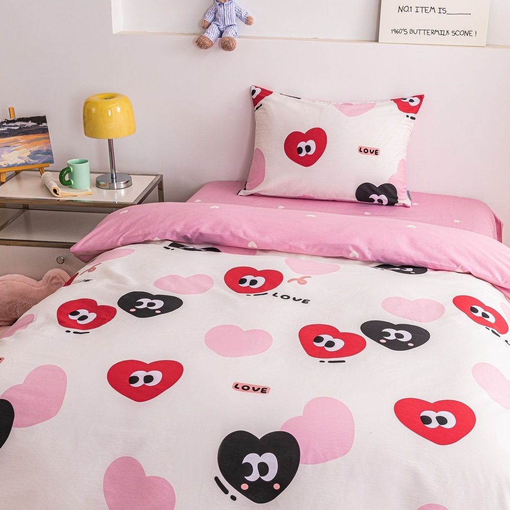 Комплект постельного белья на резинке Сатин Люкс KIDS 100% хлопок CDKR088 1.5-спальный наволочки 50x70