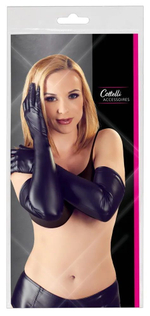 Длинные женские перчатки (Цвет: черный)