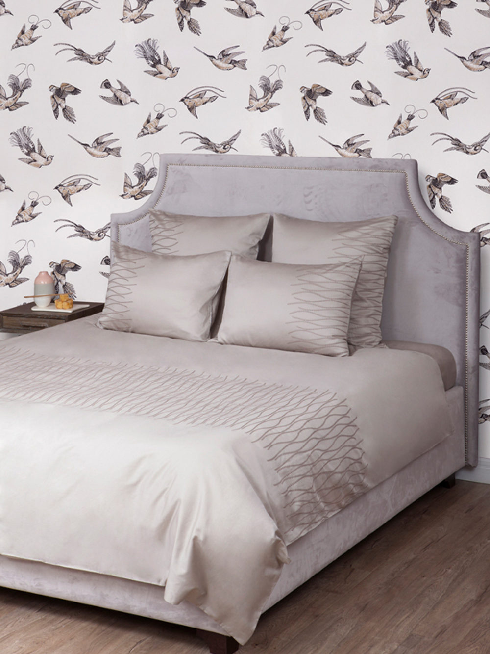 Простыня на резинке 90х200х30 Bovi (SB) Kioto серо-бежевая Португалия фото