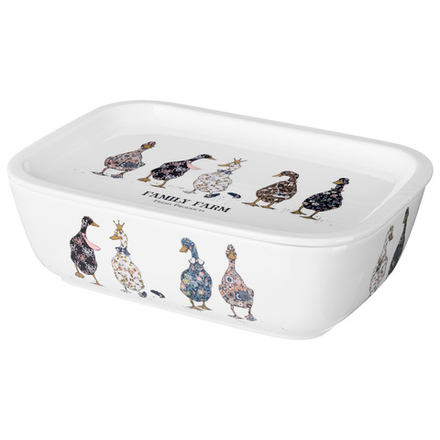 БЛЮДО С КРЫШКОЙ LEFARD "FAMILY FARM" ПРЯМОУГ. 25*17*7,5 СМ 1800 МЛ (КОР=8ШТ.)