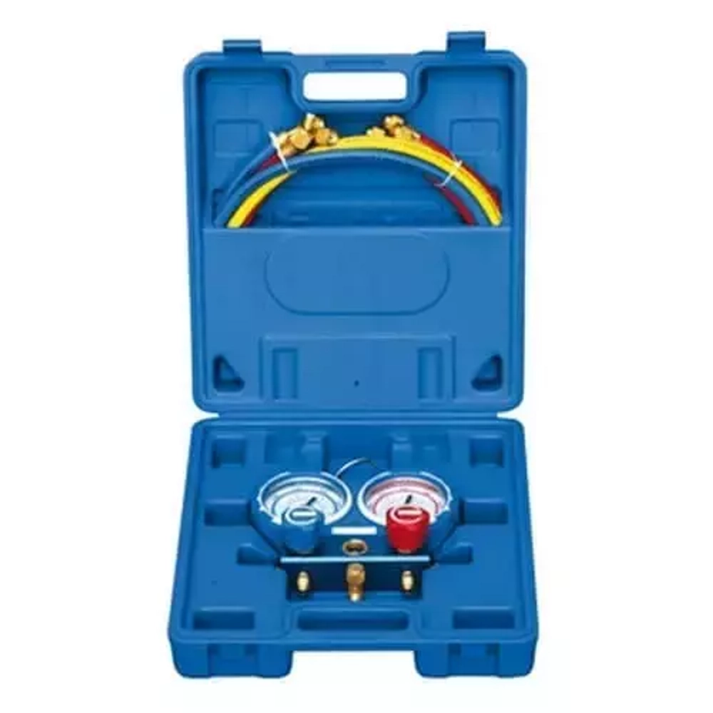 Манометрический коллектор VALUE VMG-2-R134A (2-х вентильный; 3 шланга 120 см; вентили быстросъемные, манометры 80 мм; упак. кейс)