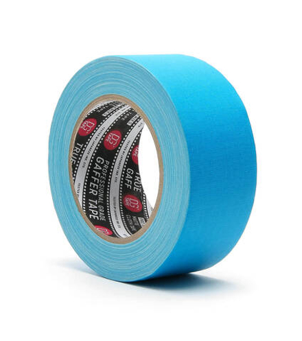 Профессиональный тейп 120mesh @trueGAFF 50мм/25м - Голубой (Светится в ультрафиолете) на тканевой основе  для киносъемок и сцен тип Gaffer Pro tape