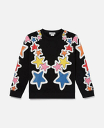 Свитшот + брюки трикотажные STELLA McCARTNEY Черный/Термопринт: разноцветные звезды Девочка