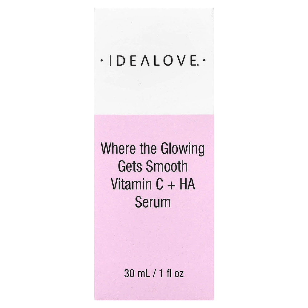 Idealove, Where the Glowing Gets Smooth, сыворотка с витамином C и гиалуроновой кислотой, 30 мл (1 жидк. унция)