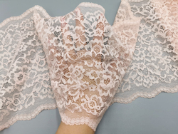 Эластичное кружево, 22,5см, серебристый пион, (Арт: EK-2736), м