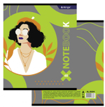 Тетрадь 48л., А5, клетка, Alingar "Леди", скрепка, мелованный картон (стандарт), блок офсет, 4 дизайна в пленке т/у