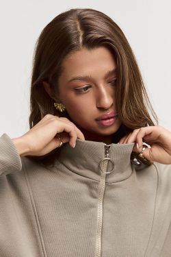 Олимпийка на молнии цвета хаки