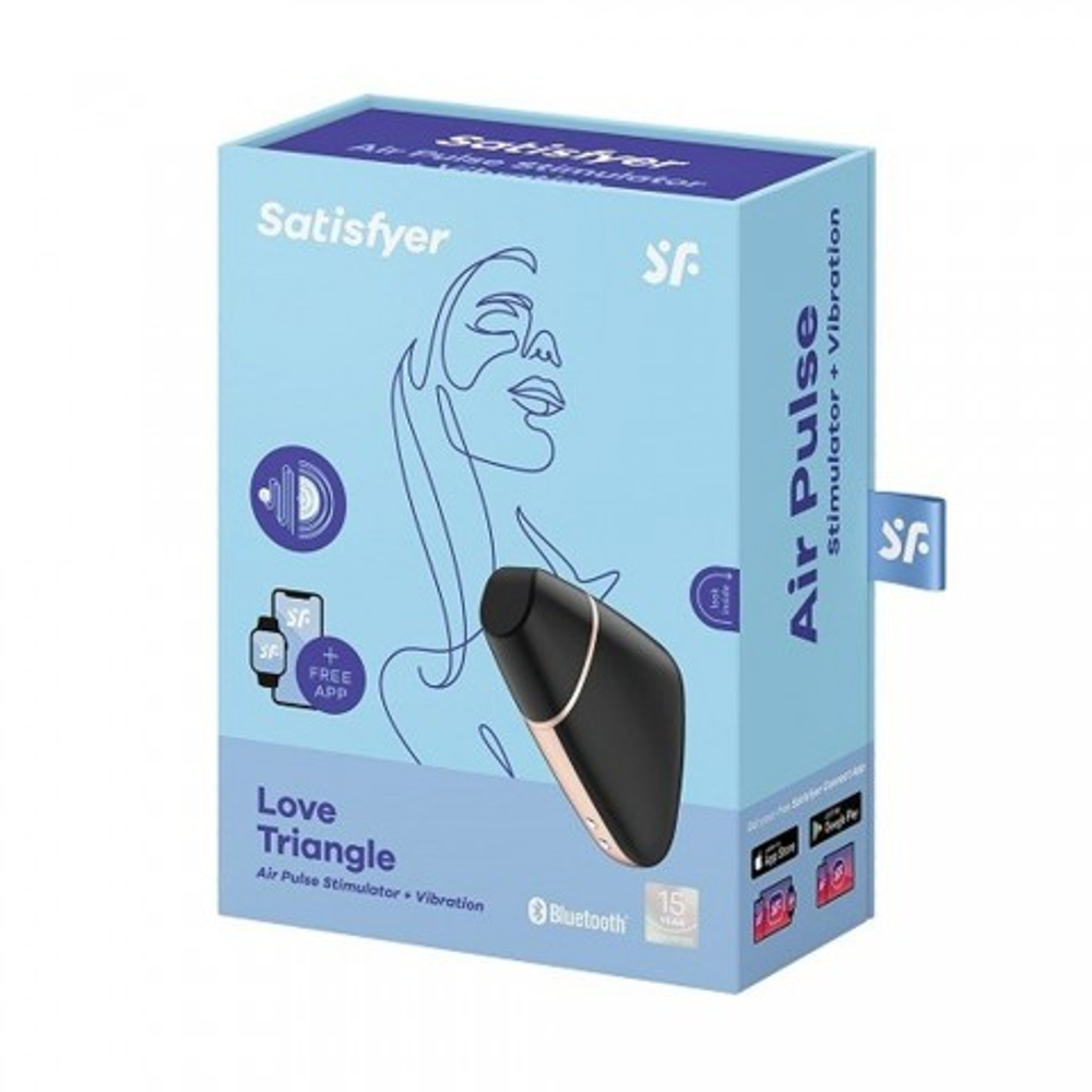 Вакуумный клиторальный стимулятор с вибрацией Satisfyer Love triangle black