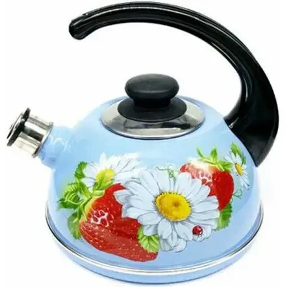 Чайник эмалированный 3,5л «Клубника с ромашкой» 04/35/08/05/Н13