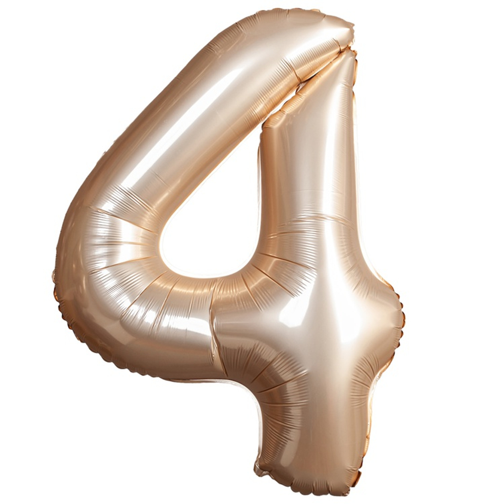 Шар фольгированный Цифра 4 101 см (Золотой)