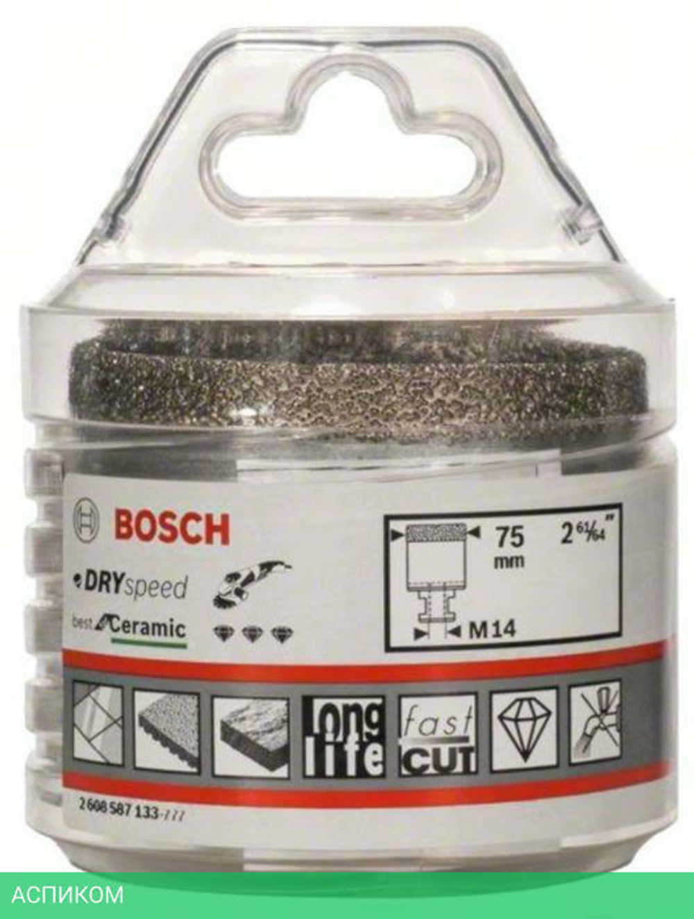 Алмазная коронка Bosch М 75мм Dry Speed 2.608.587.133