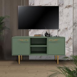 Тумба под ТВ Арт Колор matte 117см Стайл Голд Зеленый нефрит матовый