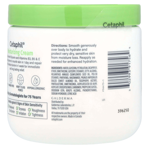 Cetaphil, Увлажняющий крем, без отдушек, 453 г (16 унций)