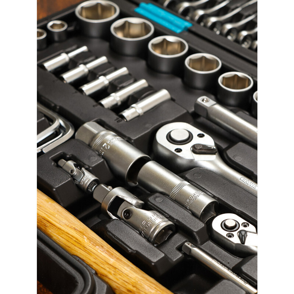 Набор слесарных инструментов Bartex, 1/2", 1/4", CrV сталь, кейс, 76 пр, шт