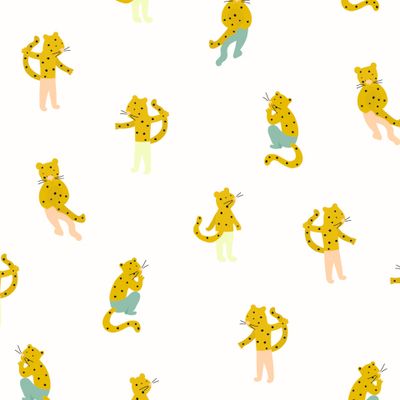 Милые гепарды или леопарды в колготках. Наивный стиль