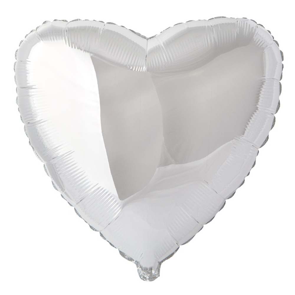 Шар фольгированный Сердце 81 см (Серебряный)