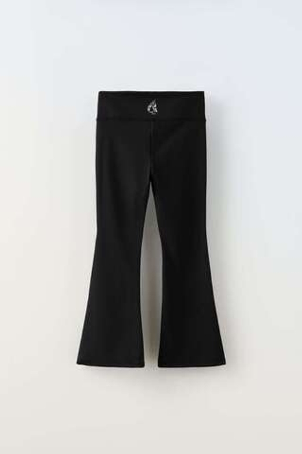 ZARA РАСКЛЕШЕННЫЕ ЛЕГИНСЫ ДЛЯ БАЛЕТА, ЧЕРНЫЙ