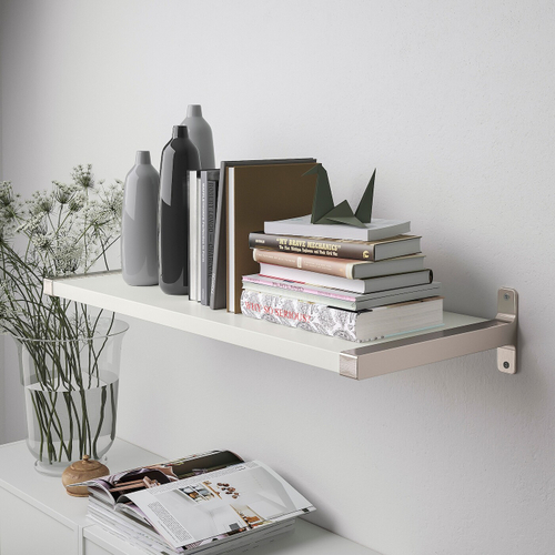 Настенная полка IKEA BERGSHULT / GRANHULT, Белый / никель, 80x30 см