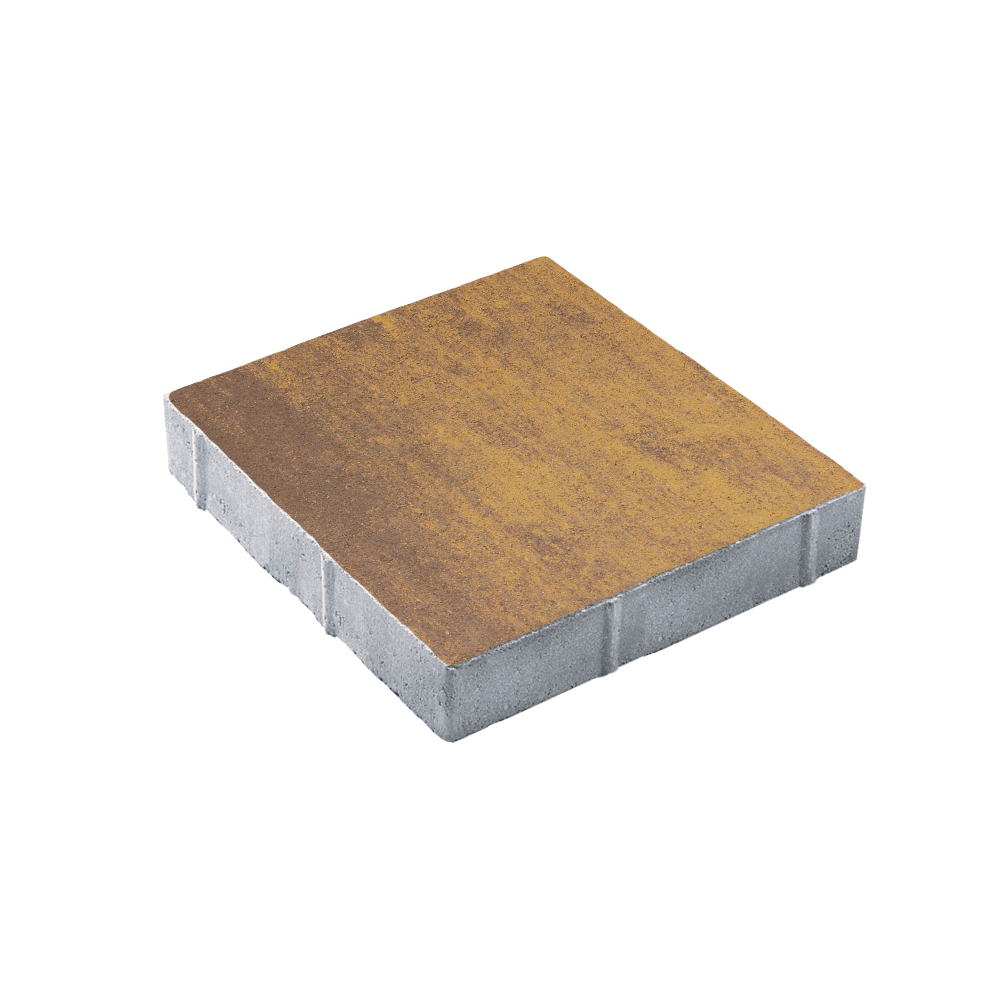 Тротуарная плитка КВАДРАТ 400х400 мм - Листопад гладкий Янтарь