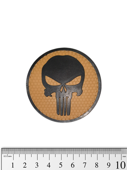 Шеврон Каратель круг гекс PVC. Койот