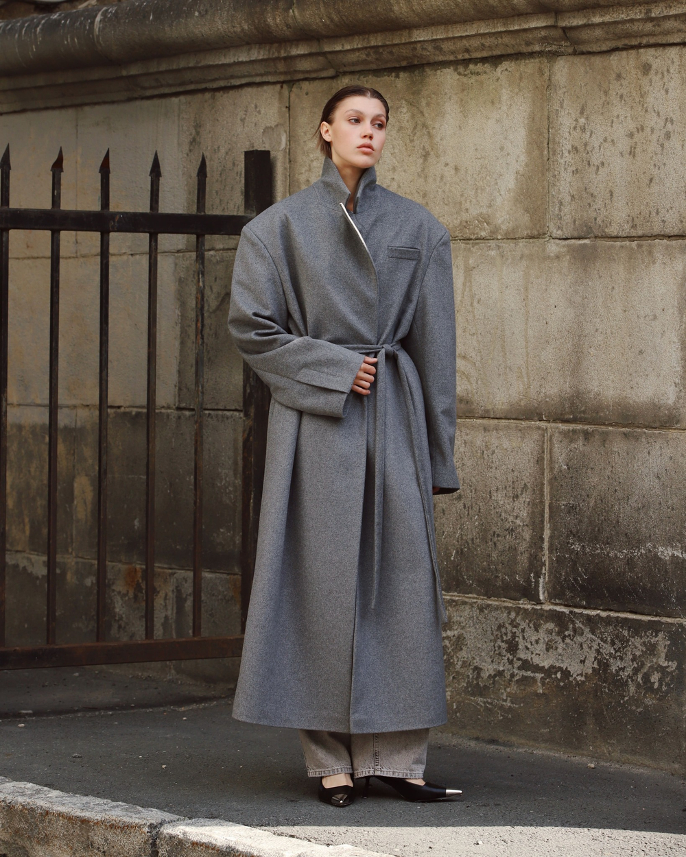 COAT#1 GREY серый