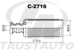 Пыльник амортизатора TrustAuto C-2716 Toyota