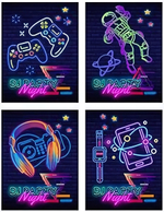 Блокнот А6 40л. на гребне Неоновый дизайн, ассорти (Проф-Пресс)