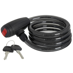 Замок трос спиральный, с ключом 12х120см