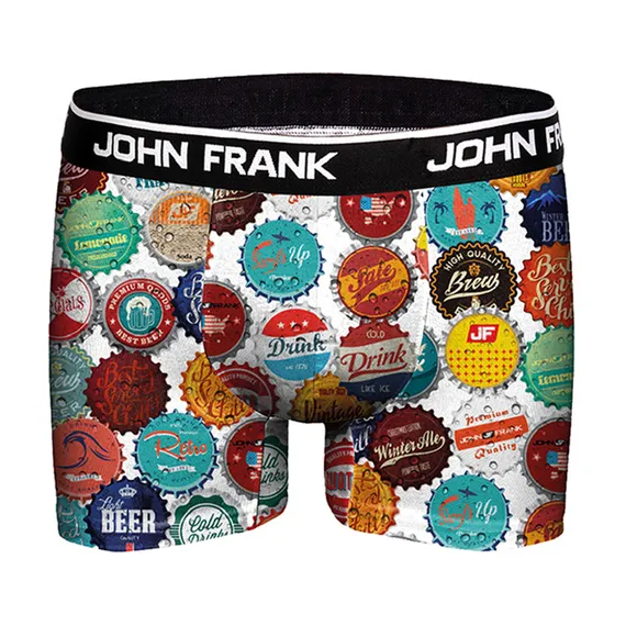 Мужские трусы боксеры белые с принтом JOHN FRANK JFB64
