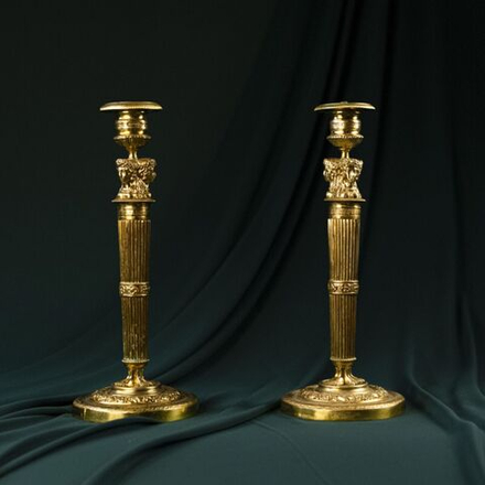 Винтаж: Парные бронзовые подсвечники в стиле Ампир