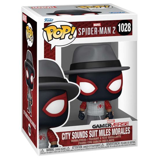 Фигурка Funko POP! Bobble Marvel Games Spider-Man 2 City Sounds Suit Miles Morales (1028) 80330 / Фигурка Фанко ПОП! по мотивам компьютерной игры "Человек-паук 2", Человек-паук