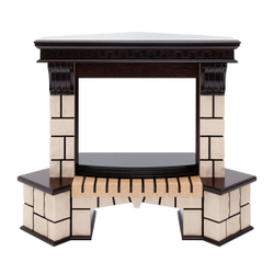 Портал каминный из МДФ угловой RealFlame Stone Corner 25 AO античный дуб