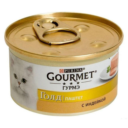 Gourmet Голд, Паштет для кошек с индейкой, 85 гр.