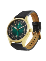 Часы кварцевые Earth Brass, латунь, зеленые