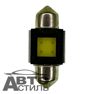 Светодиод 12V T11x31 COB WHITE CAN (салон) с радиатором