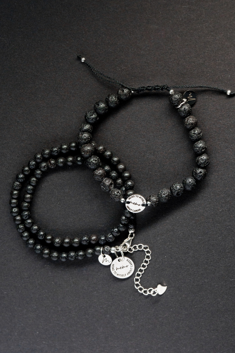 Браслет "Memo about Intention" шамбала с коннектором из лавы