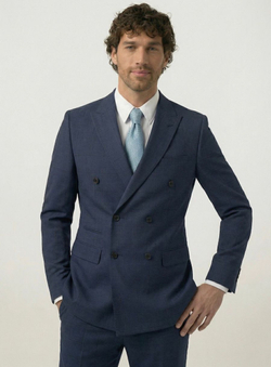 Мужской костюм двубортный (синий) А66