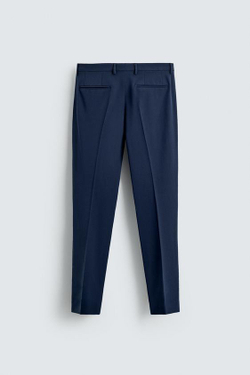 ZARA КОСТЮМНЫЕ БРЮКИ COMFORT, ЧЕРНИЛЬНО-СИНИЙ